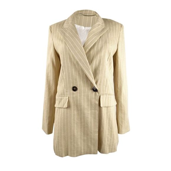 Marella Women's Linen Jacket - Beige/White